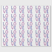 Liebe - Lila Amethyst und Gemstone aus blauem Saph Geschenkpapier (Flach)