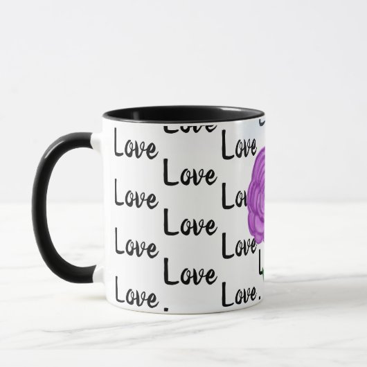 Liebe Lila Blume Tasse (Links)