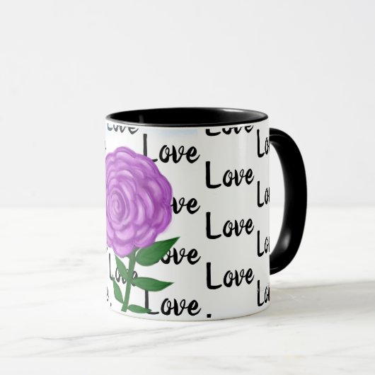 Liebe Lila Blume Tasse (VorderseiteRechts)