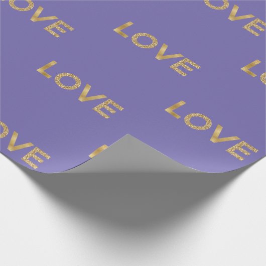 Liebe lila Glitzer         Geschenkpapier (Ecke)