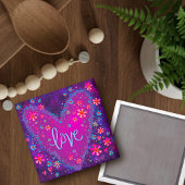 Liebe Lila Hearts floral Trendy Inspirierend Magnet