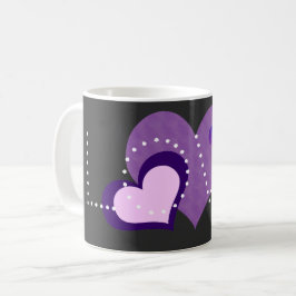 Liebe Lila Hearts Kaffeetasse