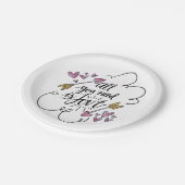 Liebe Lila Hearts Pfeile Hochzeit Brautparty Pappteller (Schrägansicht)