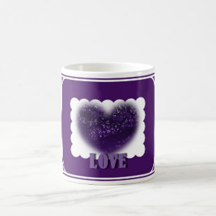 Liebe-lila Herz-Tasse Kaffeetasse