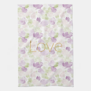 Liebe Lila Lavendel Rosenblüten Floral Geschirrtuch