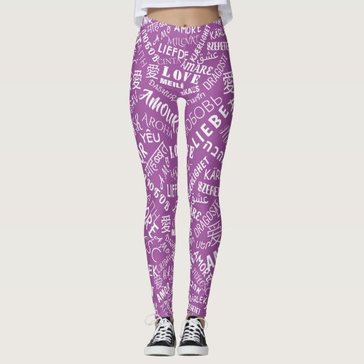 Liebe Lila Leggings oder Farben auswählen (Vorderseite)