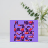 LIEBE | lila Postkarte (Stehend Vorderseite)