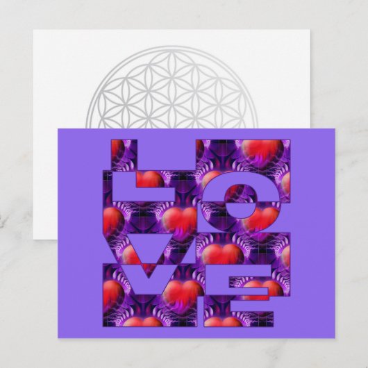 LIEBE | lila Postkarte (Vorne/Hinten)