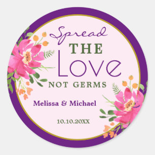 Liebe Lila Rosa Gastgeschenk Hochzeit Runder Aufkleber