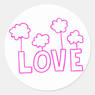 Liebe Lila und weiße Wolken Balloons Hochzeit Runder Aufkleber