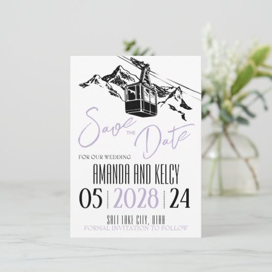Liebe Lilac Save The Date (Stehend Vorderseite)