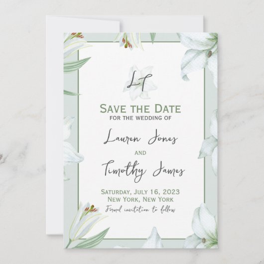 Liebe Lilien Save the Date (Vorderseite)