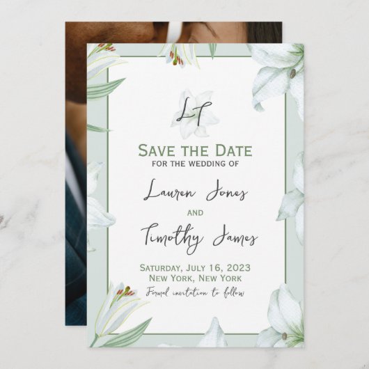 Liebe Lilien Save the Date (Vorne/Hinten)