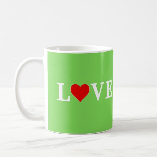 LIEBE Lime Green Kaffeetasse (Links)