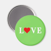 LIEBE Lime Green Magnet (Vorderseite/Rückseite)