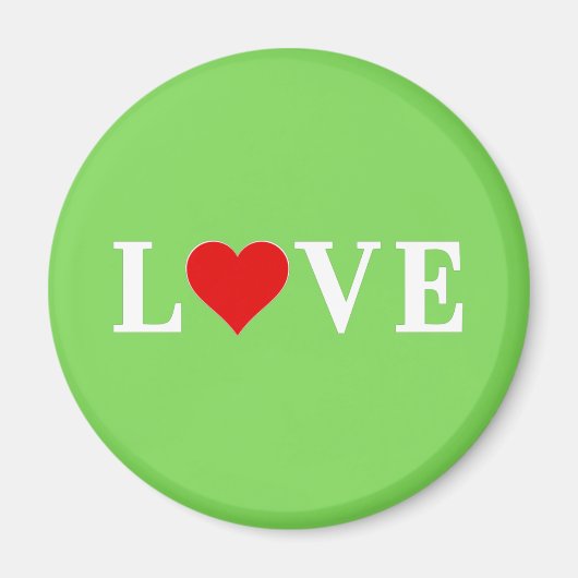 LIEBE Lime Green Magnet (Vorne)