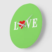 LIEBE Lime Green Modern Große Wanduhr (Winkel)