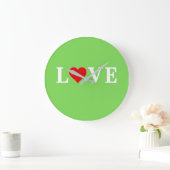 LIEBE Lime Green Modern Große Wanduhr (Zuhause)