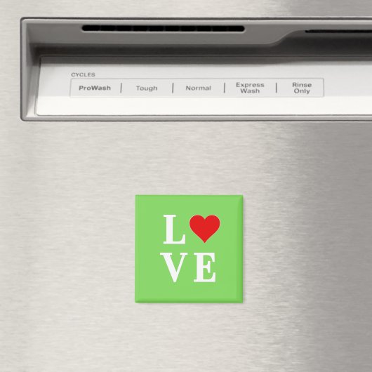 LIEBE Lime Green Modern Magnet (In Situ (Geschirrspüler))