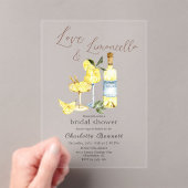 Liebe Limoncello Cocktail Brautparty Acryleinladungen (Insitu (Handheld))