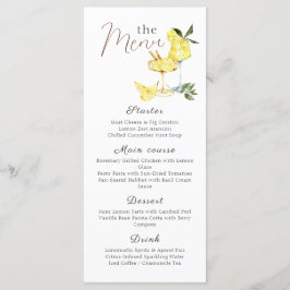 Liebe Limoncello Cocktail Brautparty Menükarte