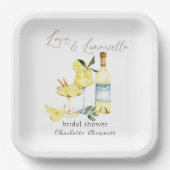 Liebe Limoncello Cocktail Brautparty Pappteller (Vorderseite)