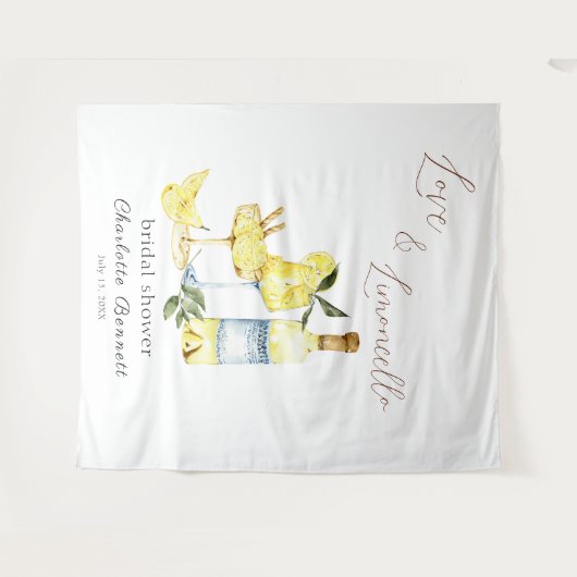 Liebe Limoncello Cocktail Brautparty Wandteppich (Vorderseite (Horizontal))