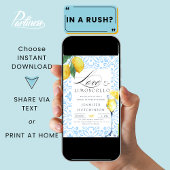 Liebe & Limoncello Italienisches Cocktail Brautpar Einladung