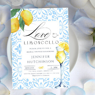 Liebe & Limoncello Italienisches Cocktail Brautpar Einladung