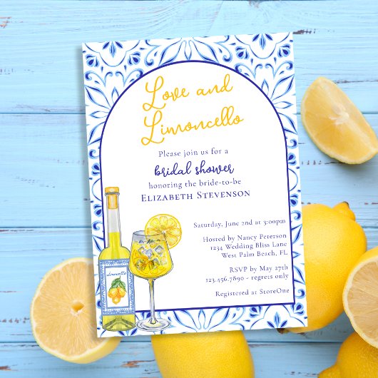 Liebe & Limoncello Italienisches Cocktail Brautpar Einladung