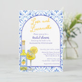 Liebe & Limoncello Italienisches Cocktail Brautpar Einladung (Stehend Vorderseite)