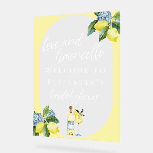 Liebe Limoncello Italienisches handgeschriebenes B Acrylschild (Winkel)