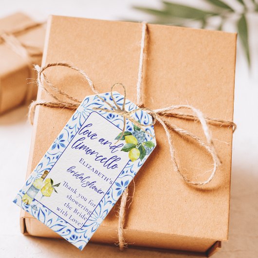 Liebe Limoncello Italienisches handgeschriebenes B Geschenkanhänger