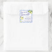 Liebe Limoncello Italienisches handgeschriebenes B Quadratischer Aufkleber (Tasche)