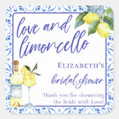 Liebe Limoncello Italienisches handgeschriebenes B Quadratischer Aufkleber (Vorderseite)