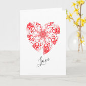 Liebe-Line-tangle rotes valentinisches Herzdesign Karte (Gelbe Blume)