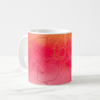 Liebe Line Tasse - Ungebrochene Couple Art