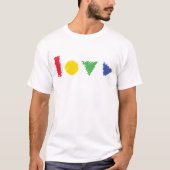 Liebe-Linienformen (geometrische Symbole) T-Shirt (Vorderseite)