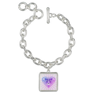Liebe Lioness Locket Charme Armband (rosa Sternexp