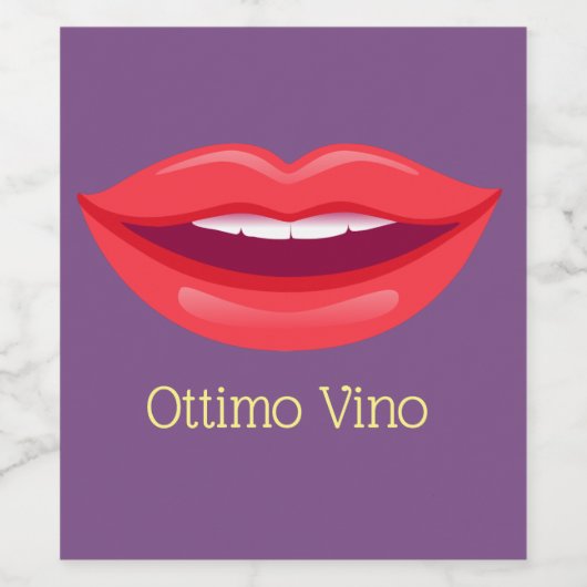 Liebe Lip "Ottimo Vino" Weinetikett (Einzelnes Label)