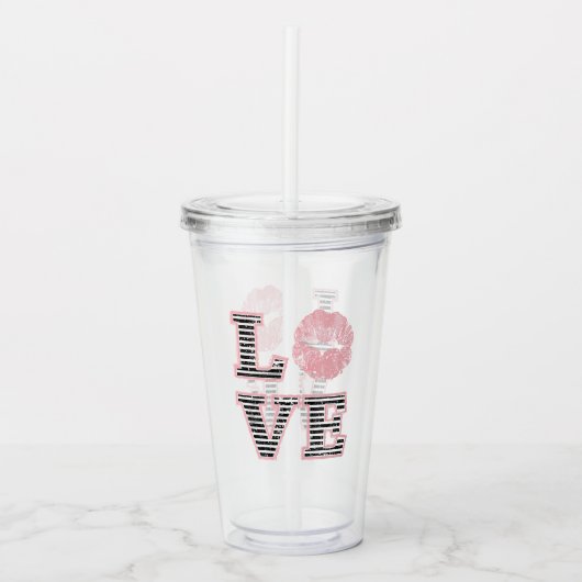 Liebe-Lippen Acryltrinkbecher (Vorderseite)
