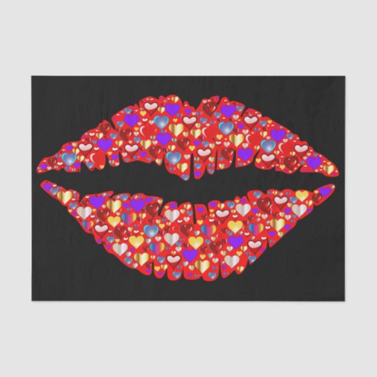 Liebe Lippen-Papiertaschentuch Seidenpapier (Vorderseite)