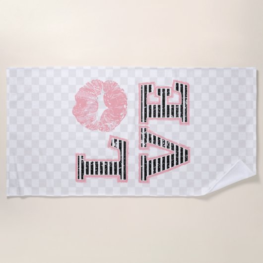 Liebe-Lippen Strandtuch (Vorderseite)