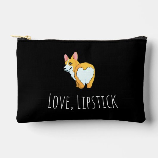 'Liebe, Lippenstift & Corgis' Corgi-Fans, Schwarz Zubehörtasche (Vorderseite)