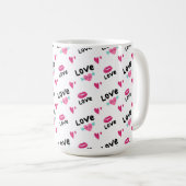 Liebe Lips and Hearffee Tasse (VorderseiteRechts)