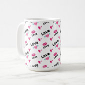 Liebe Lips and Hearffee Tasse (Vorderseite Links)