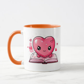 Liebe & Literatur Tasse – Süße Herz Lesetasse