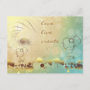 Liebe, Live, Erstellen Postkarte