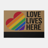 Liebe live Here Doormat, Rainbow Doormat Fußmatte (Vorderseite)