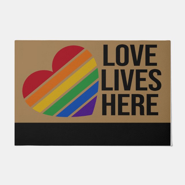 Liebe live Here Doormat, Rainbow Doormat Fußmatte (Vorderseite)